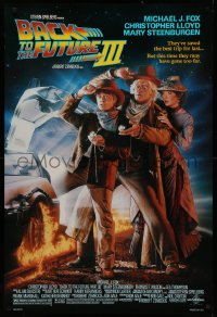 4j0741 BACK TO THE FUTURE III DS 1sh 1990 Michael J. Fox, Chris Lloyd, Drew Struzan art!