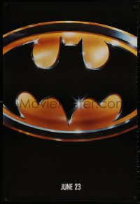 4j0745 BATMAN teaser 1sh 1989 directed by Tim Burton, cool image of Bat logo, matte finish!