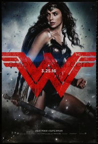 4j0750 BATMAN V SUPERMAN teaser DS 1sh 2016 great image of sexiest Gal Gadot as Wonder Woman!