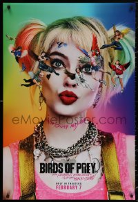 4j0761 BIRDS OF PREY teaser DS 1sh 2020 Margot Robbie as Harley Quinn, great wild close-up w/cast!