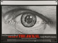 4j0136 DAY OF THE JACKAL British quad 1973 cool different Michael Leonard art of de Gaulle in eyeball