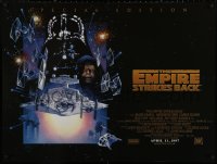 4j0140 EMPIRE STRIKES BACK advance DS British quad R1997 they're back on the big screen!