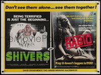 4j0153 SHIVERS/RABID British quad 1970s David Cronenberg, don't see them alone, see them together!