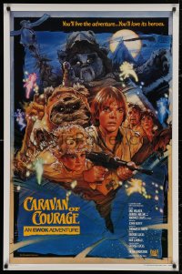 4j0789 CARAVAN OF COURAGE style B int'l 1sh 1984 An Ewok Adventure, Star Wars, art by Drew Struzan!