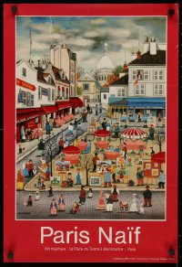 4j0555 BIN KASHIWA 17x24 French commercial poster 1980s-1990s Paris Naif - Montmartre by the artist!