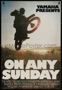 4j0569 ON ANY SUNDAY 27x40 Canadian commercial poster 1971 Bruce Brown classic, motorcycle racing!