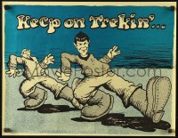 4j0581 STAR TREK 17x22 commercial poster 1960s art of Captain Kirk and Spock, keep on trekin'!