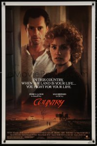4j0804 COUNTRY 1sh 1984 farmers Jessica Lange & Sam Shepard fight for their lives!