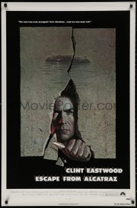 4j0845 ESCAPE FROM ALCATRAZ 1sh 1979 Eastwood busting out by Lettick, Don Siegel prison classic!