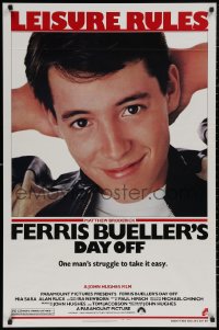 4j0848 FERRIS BUELLER'S DAY OFF 1sh 1986 c/u of Matthew Broderick in John Hughes teen classic!