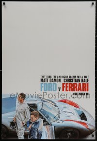 4j0857 FORD V FERRARI teaser DS 1sh 2019 Bale, Damon, they took American dream for a ride, style A!