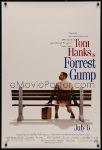 4j0858 FORREST GUMP int'l advance 1sh 1994 Tom Hanks sits on bench, Robert Zemeckis classic!
