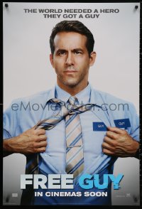 4j0861 FREE GUY style A int'l teaser DS 1sh 2020 the world needed a hero, but they got Ryan Reynolds!
