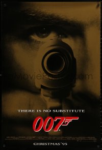 4j0874 GOLDENEYE advance DS 1sh 1995 Pierce Brosnan as James Bond 007, cool gun & eye close up!