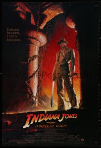 4j0912 INDIANA JONES & THE TEMPLE OF DOOM 1sh 1984 adventure is Harrison Ford's name, Wolfe art!