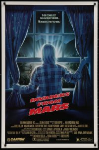 4j0918 INVADERS FROM MARS 1sh 1986 Tobe Hooper, art by Mahon, he knows they're here, R-rated!