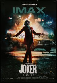 4j0028 JOKER IMAX teaser DS Thai 1sh 2019 Joaquin Phoenix as the DC Comics villain & burning car!