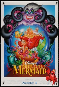 4j0962 LITTLE MERMAID advance DS 1sh R1997 great images of Ariel & cast, Disney cartoon!