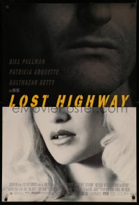 4j0970 LOST HIGHWAY 1sh 1997 David Lynch, split image of Bill Pullman & Patricia Arquette!