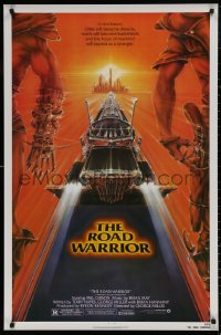 4j0974 MAD MAX 2: THE ROAD WARRIOR 1sh 1982 Mel Gibson in the title role, great art by Commander!