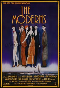 4j0990 MODERNS 1sh 1988 Alan Rudolph, cool artwork of trendy 1920's people by star Keith Carradine!