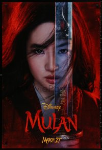 4j0992 MULAN teaser DS 1sh 2020 Walt Disney live action remake, Yifei Liu in the title role w/sword!