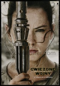 4j0018 FORCE AWAKENS teaser DS Polish 27x39 2015 Star Wars: Episode VII, close-up of Ridley as Rey!