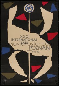 4j0500 XXXI INTERNATIONAL FAIR POZNAN Polish 27x39 1962 wild, different Ian Olejniczak art!