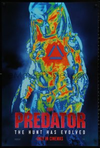 4j1021 PREDATOR style B int'l teaser DS 1sh 2018 great image of the alien as seen in thermal-vision!