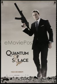 4j1027 QUANTUM OF SOLACE teaser 1sh 2008 Daniel Craig as Bond w/silenced H&K UMP submachine gun!