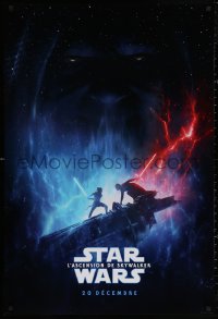 4j1056 RISE OF SKYWALKER int'l French language teaser DS 1sh 2019 Star Wars, Kylo battling Rey!