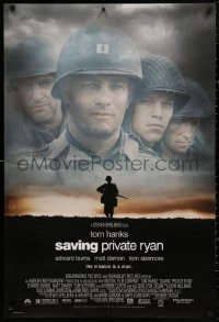 4j1074 SAVING PRIVATE RYAN DS 1sh 1998 Spielberg, cast image of Tom Hanks, Tom Sizemore, Matt Damon!