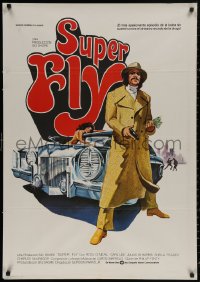 4j0045 SUPER FLY Spanish 1980 great art of Ron O'Neal with car & girl, Gordon Parks Jr.
