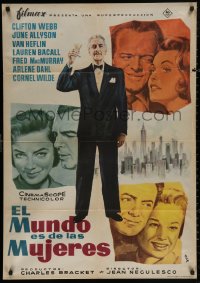 4j0047 WOMAN'S WORLD Spanish 1959 Allyson, Clifton Webb, Heflin, Lauren Bacall, MCP art!