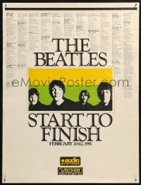 4j0413 BEATLES START TO FINISH 19x25 special poster 1981 radio marathon of every Beatle song!