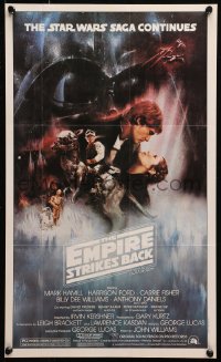 4j0427 EMPIRE STRIKES BACK Topps poster 1981 George Lucas sci-fi classic, GWTW art by Roger Kastel!