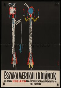 4j0430 ESZAKAMERIKAI INDIANOK 23x33 Hungarian museum/art exhibition 1963 Native American Indians!