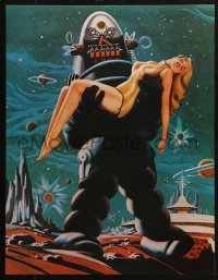 4j0660 FORBIDDEN PLANET 2-sided 17x22 special poster 1970s art of Robby the Robot carrying sexy Anne Francis