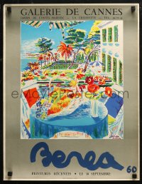 4j0460 GALERIE DE CANNES 18x23 French museum/art exhibition 1960 Flowers On the Veranda by Berea!