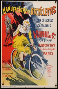 4j0557 MANUFACTURE DE BICYCLETTES 26x40 French commercial poster 1970s reproduces 1894 poster!