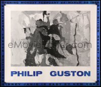 4j0437 PHILIP GUSTON 22x26 museum/art exhibition 1958 abstract art by the artist!
