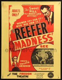 4j0680 REEFER MADNESS 17x22 special poster R1972 marijuana is the sweet pill that makes life bitter!