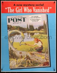 4j0682 SATURDAY EVENING POST 22x28 special poster 1953 cool John Clymer art of woman & squirrel!