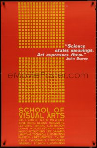 4j0684 SCHOOL OF VISUAL ARTS 29x45 special poster 1960s cool orange and yellow artwork by Bob Gill!