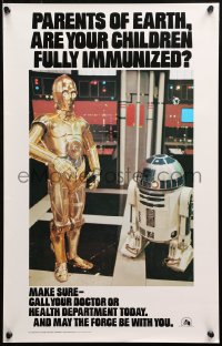 4j0690 STAR WARS HEALTH DEPARTMENT POSTER 14x22 special poster 1977 C3P0 & R2D2, make sure!
