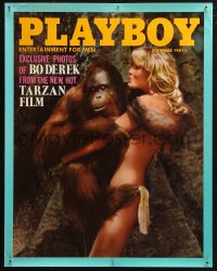 4j0693 TARZAN THE APE MAN 18x23 special poster 1981 sexy Bo Derek with orangutan in Playboy ad!