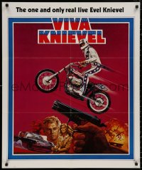 4j0695 VIVA KNIEVEL 27x33 special poster 1977 daredevil jumping his motorcycle by Roy Anderson!