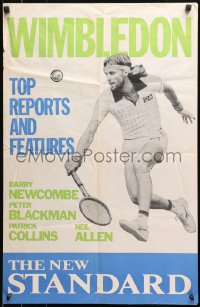 4j0698 WIMBLEDON 19x30 special poster 1970s different image of tennis champ Bjorn Borg in action!