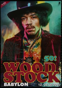 4j0440 WOODSTOCK BABYLON 23x33 German film festival poster 2019 Jimi Hendrix by Montgomery!