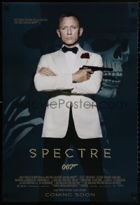 4j1106 SPECTRE int'l advance DS 1sh 2015 cool image of Daniel Craig as James Bond 007 with gun!